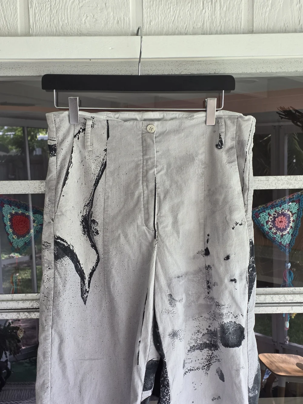 Annette Gortz 10 Euro 40 Artsy Cropped Trousers Luxury Ribbed Black & White - Picture 4 of 15